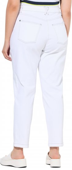 Ulla Popken Used Look 5 Pocket Comfy Waistband Mom Jeans Snow White - Džíny & Nohavice vo Veľkých Veľkostiach – Plus Size - 