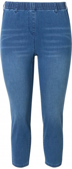 Ulla Popken Cropped Denim Look Stretch Fit Leggings Light Blue Denim - Džíny & Nohavice vo Veľkých Veľkostiach – Plus Size - 