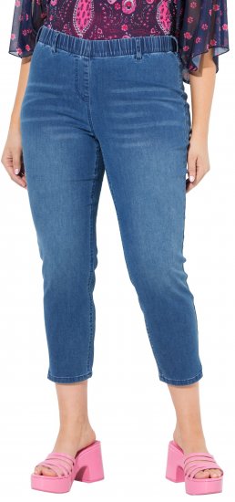 Ulla Popken Cropped Denim Look Stretch Fit Leggings Light Blue Denim - Džíny & Nohavice vo Veľkých Veľkostiach – Plus Size - 