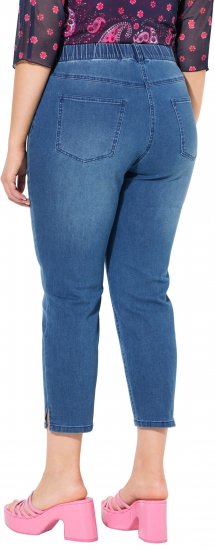 Ulla Popken Cropped Denim Look Stretch Fit Leggings Light Blue Denim - Džíny & Nohavice vo Veľkých Veľkostiach – Plus Size - 