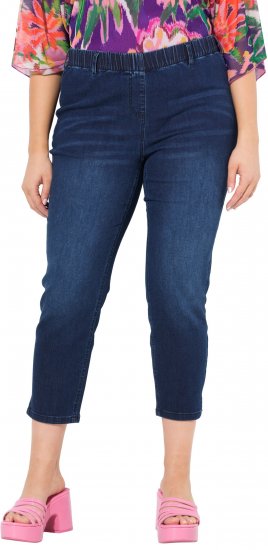 Ulla Popken Cropped Denim Look Stretch Fit Leggings Denim Blue - Džíny & Nohavice vo Veľkých Veľkostiach – Plus Size - 