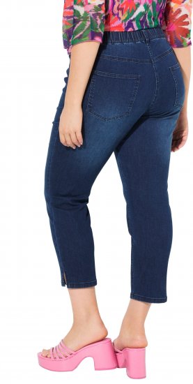 Ulla Popken Cropped Denim Look Stretch Fit Leggings Denim Blue - Džíny & Nohavice vo Veľkých Veľkostiach – Plus Size - 