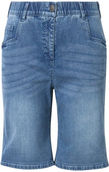 Ulla Popken Denim Wide Leg Elastic Waist Bermuda Shorts Blue Denim - Džíny & Nohavice vo Veľkých Veľkostiach – Plus Size - 