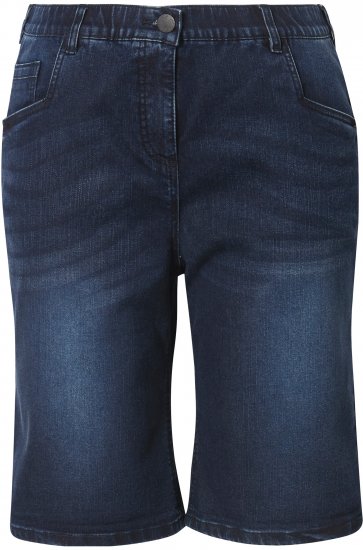 Ulla Popken Denim Wide Leg Elastic Waist Bermuda Shorts Denim Blue - Džíny & Nohavice vo Veľkých Veľkostiach – Plus Size - 