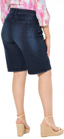 Ulla Popken Denim Wide Leg Elastic Waist Bermuda Shorts Denim Blue - Džíny & Nohavice vo Veľkých Veľkostiach – Plus Size - 