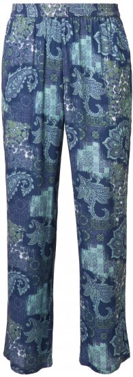 Ulla Popken Patchwork Paisley Elastic Waist Pants Blue - Džíny & Nohavice vo Veľkých Veľkostiach – Plus Size - 