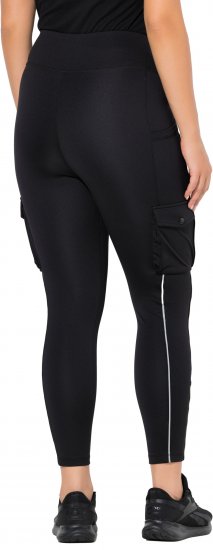 Ulla Popken Cargo Pocket Fleece Lined Sports Leggings Black - Džíny & Nohavice vo Veľkých Veľkostiach – Plus Size - 