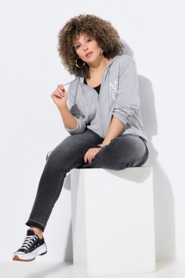 Ulla Popken Raw Edge Stretch Fit Jeans Black - Džínsy - Dámske džínsy veľkých veľkostí