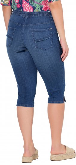 Ulla Popken Denim Elastic Waist Capres Blue Denim - Džíny & Nohavice vo Veľkých Veľkostiach – Plus Size - 