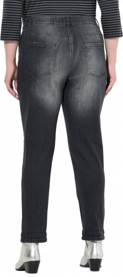 Ulla Popken Rivet Detail Stretch Fit Boyfriend Jeans Black - Džíny & Nohavice vo Veľkých Veľkostiach – Plus Size - 