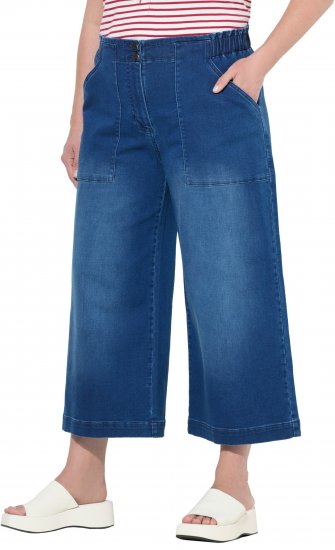 Ulla Popken Denim Culottes Blue - Džíny & Nohavice vo Veľkých Veľkostiach – Plus Size - 
