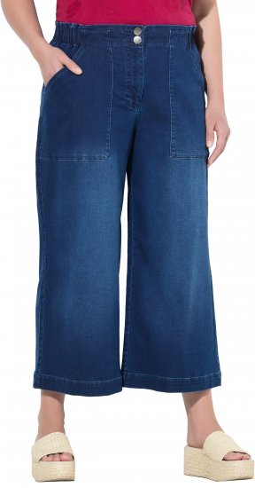 Ulla Popken Denim Culottes Denim Blue - Džíny & Nohavice vo Veľkých Veľkostiach – Plus Size - 