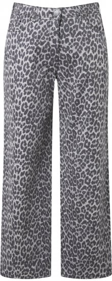 Ulla Popken Leopard Print Stretch Fit Jeans Beige - Džíny & Nohavice vo Veľkých Veľkostiach – Plus Size - 