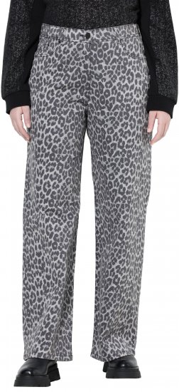 Ulla Popken Leopard Print Stretch Fit Jeans Beige - Džíny & Nohavice vo Veľkých Veľkostiach – Plus Size - 