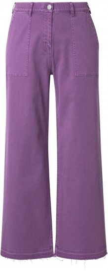 Ulla Popken Purple Fringed Hem Stretch Fit Jeans Lavender - Džíny & Nohavice vo Veľkých Veľkostiach – Plus Size - 