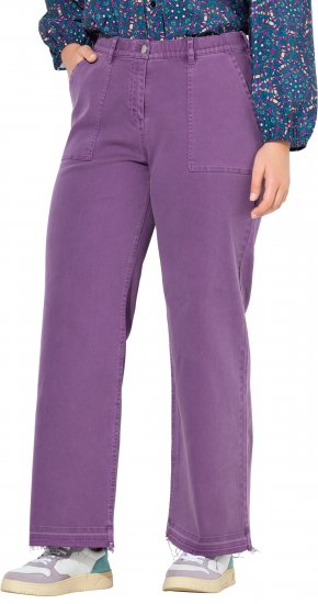 Ulla Popken Purple Fringed Hem Stretch Fit Jeans Lavender - Džíny & Nohavice vo Veľkých Veľkostiach – Plus Size - 