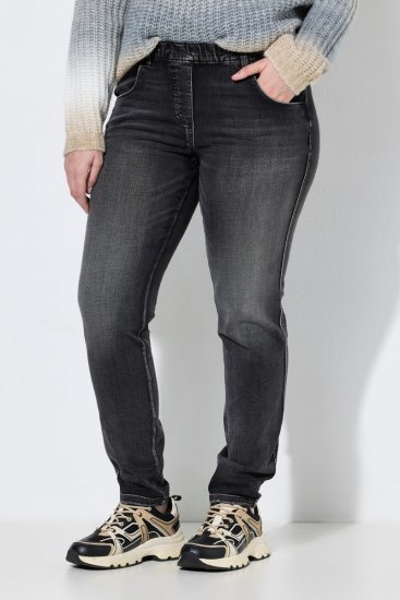 Ulla Popken Vintage Wash Jeggings Black - Legíny - Legíny v nadmerných veľkostiach
