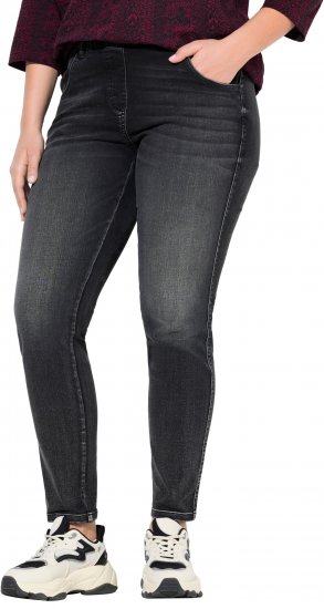Ulla Popken Vintage Wash Jeggings Black - Džíny & Nohavice vo Veľkých Veľkostiach – Plus Size - 