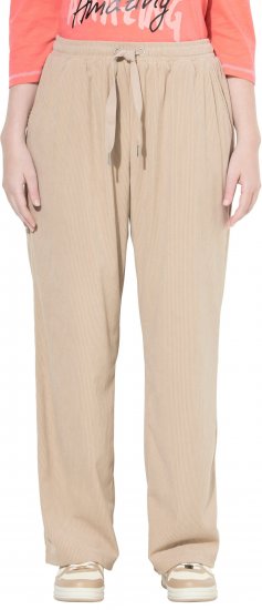 Ulla Popken Corduroy Elastic Waist Pants Brown - Džíny & Nohavice vo Veľkých Veľkostiach – Plus Size - 