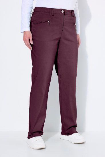 Ulla Popken Thermal Stretch Fit Mony Pants Aubergine - Džíny & Nohavice vo Veľkých Veľkostiach – Plus Size - 