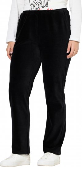 Ulla Popken Corduroy Elastic Waist Pants Black - Džíny & Nohavice vo Veľkých Veľkostiach – Plus Size - 