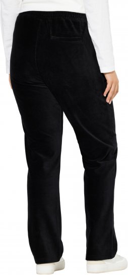 Ulla Popken Corduroy Elastic Waist Pants Black - Džíny & Nohavice vo Veľkých Veľkostiach – Plus Size - 