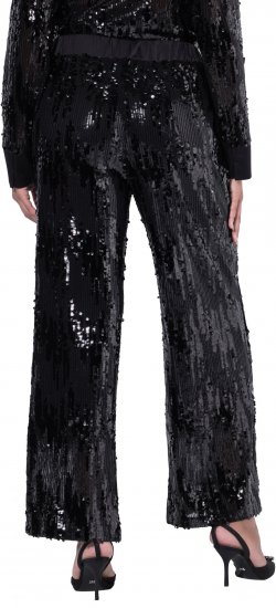 Ulla Popken Sequined Elastic Waist Pants Black - Džíny & Nohavice vo Veľkých Veľkostiach – Plus Size - 