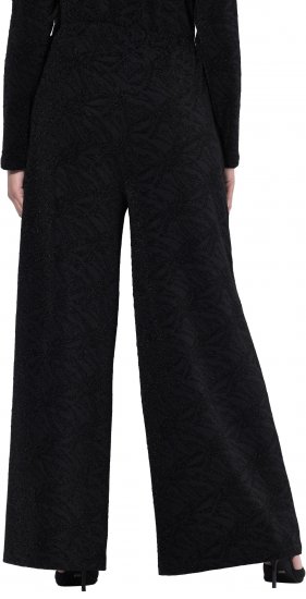 Ulla Popken Wide Leg Elastic Waist Glitter Pants Black - Džíny & Nohavice vo Veľkých Veľkostiach – Plus Size - 
