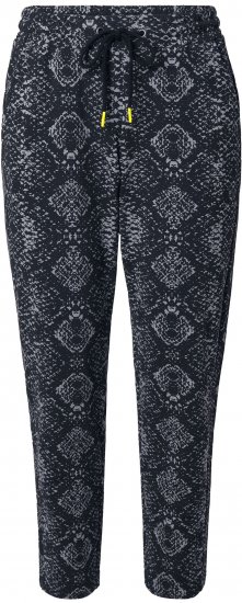 Ulla Popken Snake Print Elastic Waist Joggers Black - Džíny & Nohavice vo Veľkých Veľkostiach – Plus Size - 