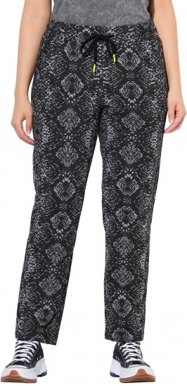 Ulla Popken Snake Print Elastic Waist Joggers Black - Džíny & Nohavice vo Veľkých Veľkostiach – Plus Size - 