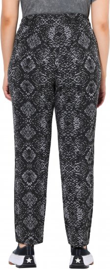 Ulla Popken Snake Print Elastic Waist Joggers Black - Džíny & Nohavice vo Veľkých Veľkostiach – Plus Size - 