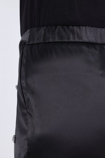 Ulla Popken Rhinestone Detail Comfort Waist Pants Black - Nohavice - Nohavice pre ženy vo veľkých veľkostiach
