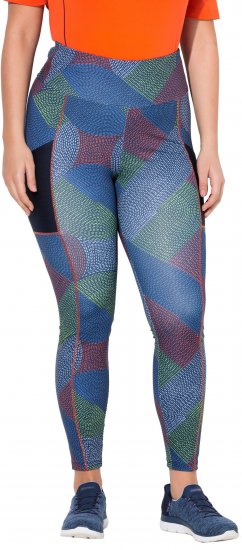 Ulla Popken Quick Drying Stitch Print Performance Leggings Grey - Džíny & Nohavice vo Veľkých Veľkostiach – Plus Size - 