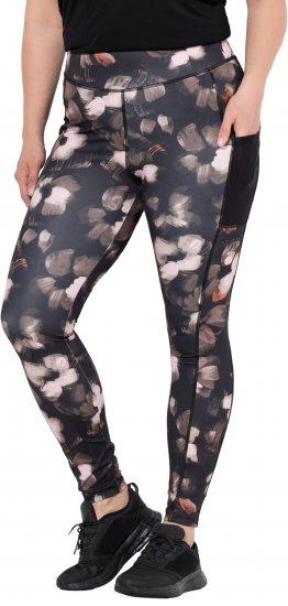 Ulla Popken Abstract Print Quick Dry Sports Leggings Black - Džíny & Nohavice vo Veľkých Veľkostiach – Plus Size - 