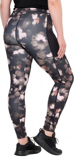 Ulla Popken Abstract Print Quick Dry Sports Leggings Black - Džíny & Nohavice vo Veľkých Veľkostiach – Plus Size - 