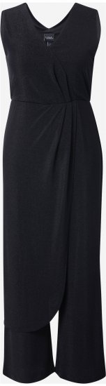 Ulla Popken Draped Sleeveless Glitter Jumpsuit Navy - Džíny & Nohavice vo Veľkých Veľkostiach – Plus Size - 
