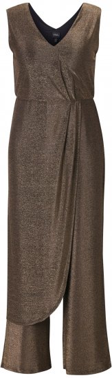 Ulla Popken Draped Sleeveless Glitter Jumpsuit Pearl White - Džíny & Nohavice vo Veľkých Veľkostiach – Plus Size - 