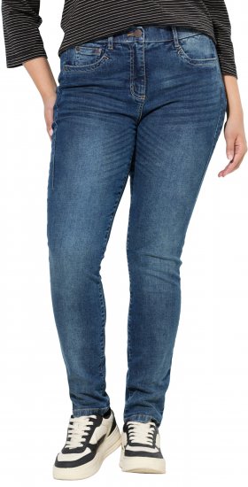 Ulla Popken Decorative Stitched Slim Leg Stretch Fit Jeans Blue Denim - Džíny & Nohavice vo Veľkých Veľkostiach – Plus Size - 