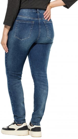 Ulla Popken Decorative Stitched Slim Leg Stretch Fit Jeans Blue Denim - Džíny & Nohavice vo Veľkých Veľkostiach – Plus Size - 