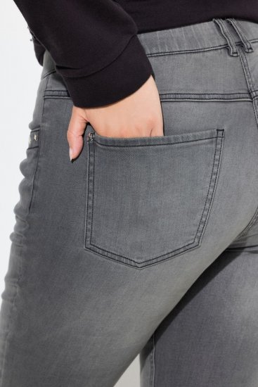 Ulla Popken Rivet Studded Stretch Fit Jeans Grey Denim - Džínsy - Dámske džínsy veľkých veľkostí