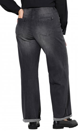 Ulla Popken Rivet Studded Stretch Fit Jeans Black - Džíny & Nohavice vo Veľkých Veľkostiach – Plus Size - 