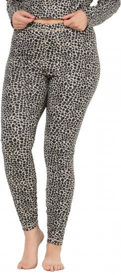 Ulla Popken Leopard Print Ski Leggings Black - Džíny & Nohavice vo Veľkých Veľkostiach – Plus Size - 