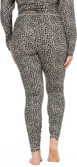 Ulla Popken Leopard Print Ski Leggings Black - Džíny & Nohavice vo Veľkých Veľkostiach – Plus Size - 