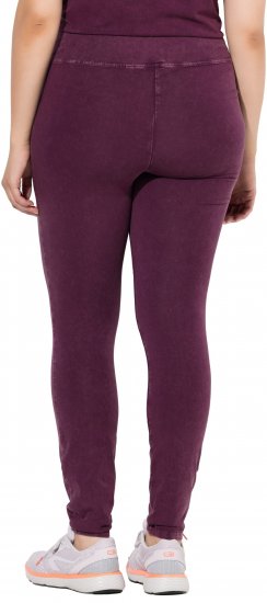Ulla Popken Acid Wash Decorative Seam Leggings Purple - Džíny & Nohavice vo Veľkých Veľkostiach – Plus Size - 