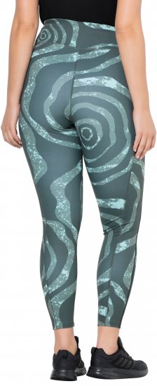 Ulla Popken Quick Drying Ripple Print Sport Leggings Black - Džíny & Nohavice vo Veľkých Veľkostiach – Plus Size - 
