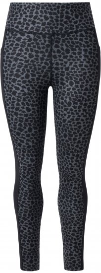 Ulla Popken Quick Drying Leopard Print Sport Leggings Black - Džíny & Nohavice vo Veľkých Veľkostiach – Plus Size - 