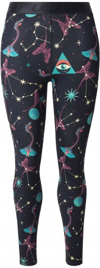 Ulla Popken Quick Drying Celestial Print Sport Leggings Black - Džíny & Nohavice vo Veľkých Veľkostiach – Plus Size - 