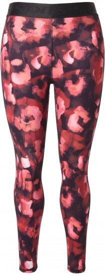 Ulla Popken Abstract Flower Print Performance Leggings Red - Džíny & Nohavice vo Veľkých Veľkostiach – Plus Size - 