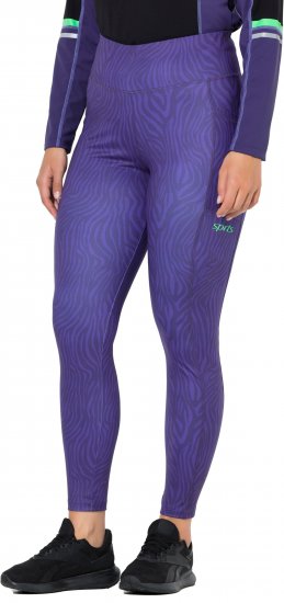 Ulla Popken Neon Zebra Print Performance Leggings Purple - Džíny & Nohavice vo Veľkých Veľkostiach – Plus Size - 