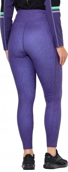 Ulla Popken Neon Zebra Print Performance Leggings Purple - Džíny & Nohavice vo Veľkých Veľkostiach – Plus Size - 